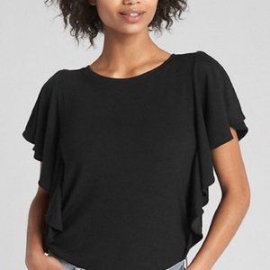 Black GAP flutter sleeve top